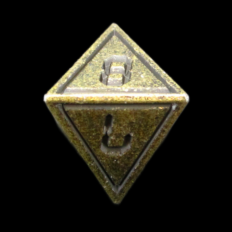 TDSO Metal Digital Antique Gold &amp; Black D8 Dice