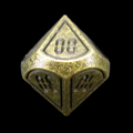 TDSO Metal Digital Antique Gold & Black Percentile Dice