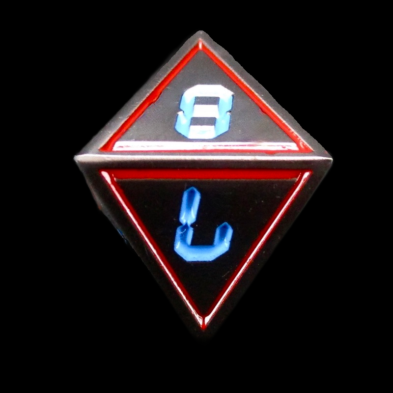 TDSO Metal Digital Black Nickel Red & Blue D8 Dice - Discontinued