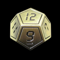 TDSO Metal Digital Gold & Black D12 Dice