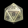TDSO Metal Digital Gold & Black D20 Dice