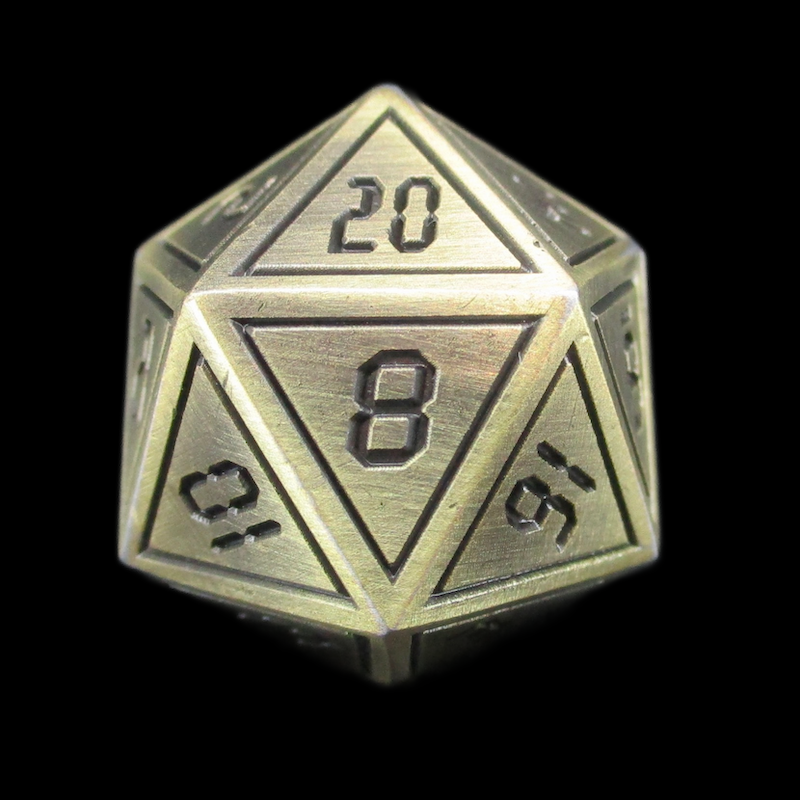 TDSO Metal Digital Gold & Black D20 Dice