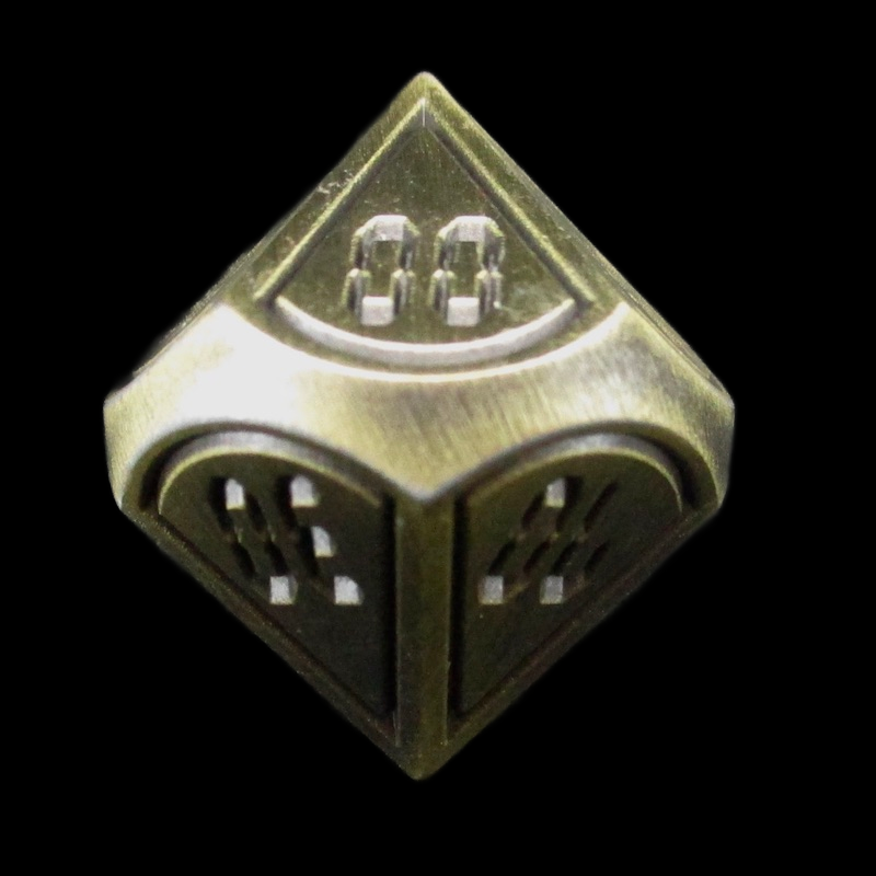TDSO Metal Digital Gold & Black Percentile Dice