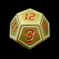 TDSO Metal Digital Gold White & Red D12  Dice
