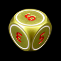 TDSO Metal Digital Gold White & Red D6 Dice