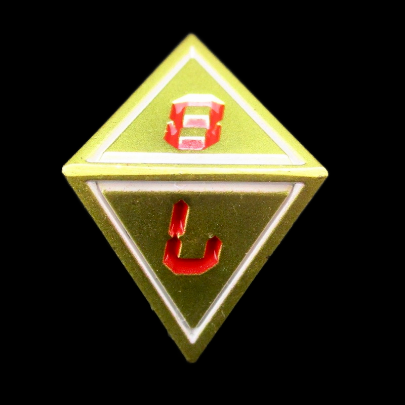 TDSO Metal Digital Gold White & Red D8 Dice