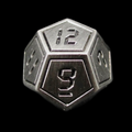 TDSO Metal Digital Steel &amp; Black D12 Dice