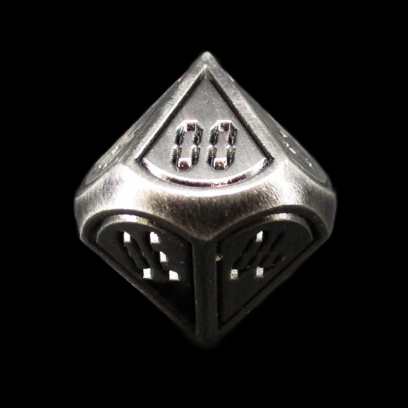 TDSO Metal Digital Steel &amp; Black Percentile Dice