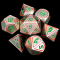 TDSO Metal Digital Steel Red & Green 7 Dice Polyset