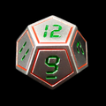 TDSO Metal Digital Steel Red & Green D12 Dice