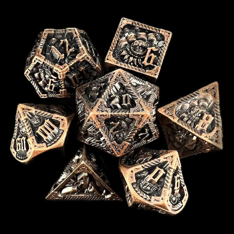 TDSO Metal Dragon Era Antique Copper 7 Dice Polyset