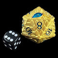 TDSO Metal Dragon Eye Gold & Blue Jumbo 34mm D20 Dice