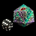 TDSO Metal Dragon Eye Green & Purple Jumbo 34mm D20 Dice