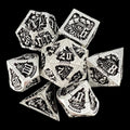 TDSO Metal Dragon Era Silver & Black 7 Dice Polyset