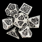 TDSO Metal Dragon Era Silver & Black 7 Dice Polyset