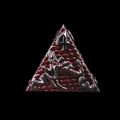 TDSO Metal Dragon Flight Red & Black D4 Dice