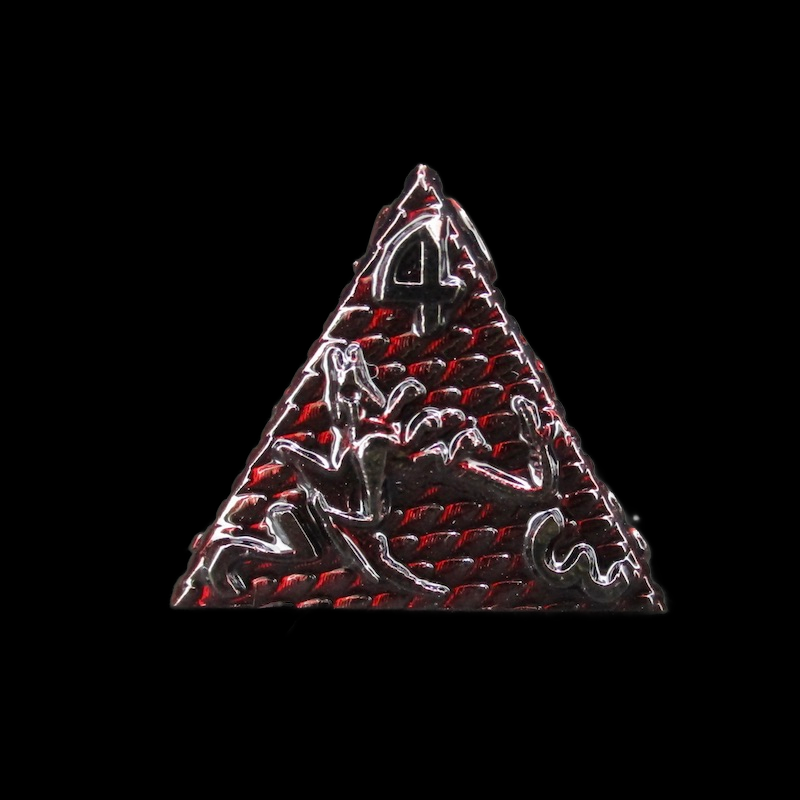 TDSO Metal Dragon Flight Red & Black D4 Dice