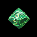 TDSO Metal Dragon Flight Green & Gold D10 Dice