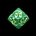TDSO Metal Dragon Flight Green & Gold Percentile Dice
