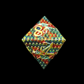 TDSO Metal Dragon Flight Red Teal & Gold D8 Dice