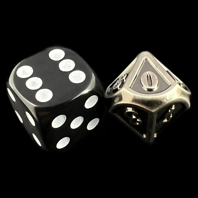 TDSO Metal Fire Forge Antique Silver MINI 12mm D10 Dice