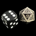 TDSO Metal Fire Forge Antique Silver MINI 12mm D20 Dice