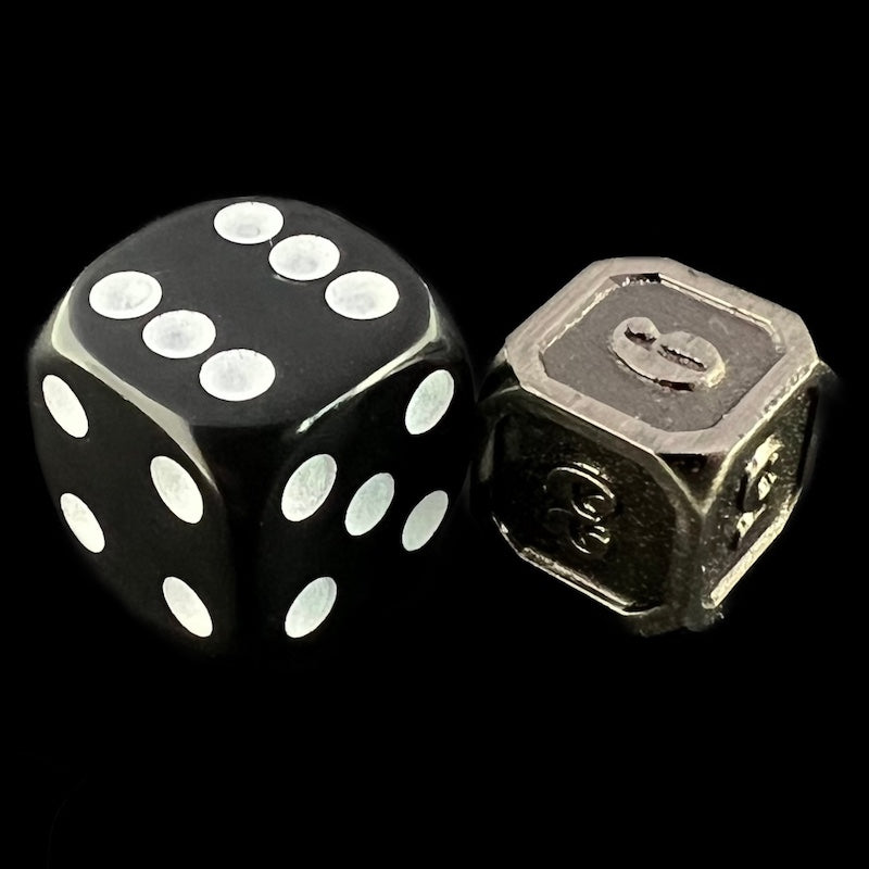 TDSO Metal Fire Forge Antique Silver MINI 12mm D6 Dice