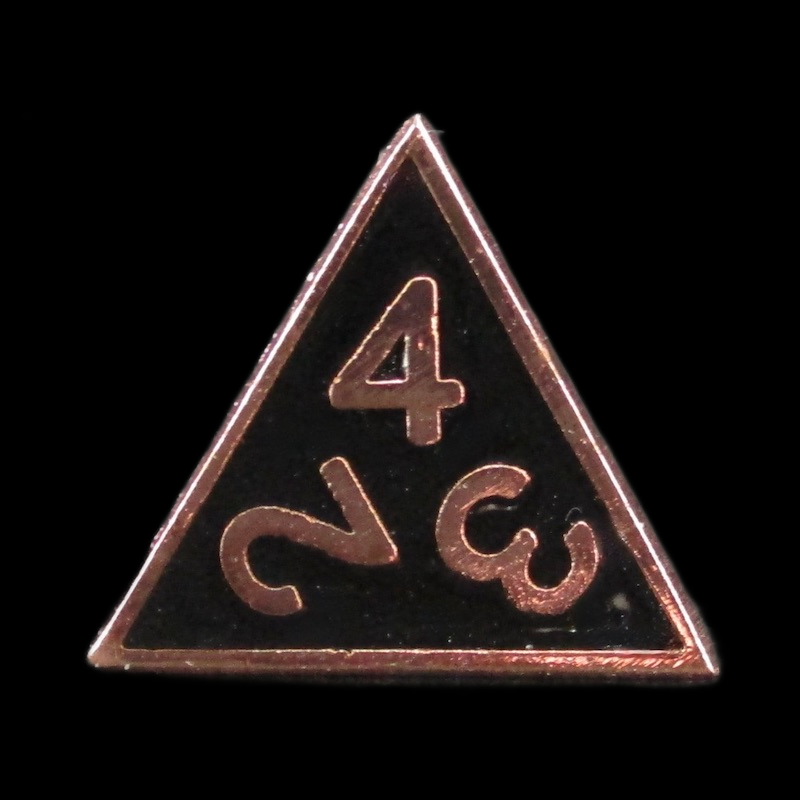 HALF PRICE CLEARANCE TDSO Metal Fire Forge Copper & Black Enamel D4 Dice