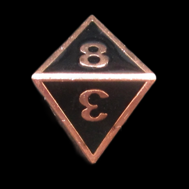 HALF PRICE CLEARANCE TDSO Metal Fire Forge Copper & Black Enamel D8 Dice