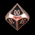 HALF PRICE CLEARANCE TDSO Metal Fire Forge Copper & Black Enamel Percentile Dice
