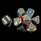 TDSO Metal Fire Forge Copper & Sapphire MINI 12mm 7 Dice Polyset