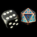 TDSO Metal Fire Forge Copper & Sapphire MINI 12mm D20 Dice