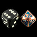 TDSO Metal Fire Forge Copper & Sapphire MINI 12mm Percentile Dice