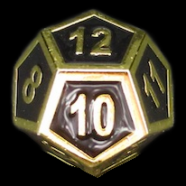 TDSO Metal Fire Forge Gold & Black Enamel D12 Dice