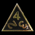 TDSO Metal Fire Forge Gold & Black Enamel D4 Dice