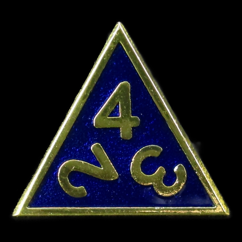 HALF PRICE CLEARANCE TDSO Metal Fire Forge Gold & Blue Enamel D4 Dice