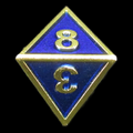 HALF PRICE CLEARANCE TDSO Metal Fire Forge Gold & Blue Enamel D8 Dice