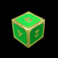 TDSO Metal Fire Forge Gold & Green Enamel D6 Dice