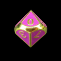 TDSO Metal Fire Forge Gold & Purple Enamel D10 Dice