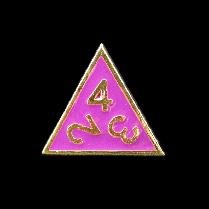 TDSO Metal Fire Forge Gold & Purple Enamel D4 Dice
