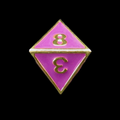 TDSO Metal Fire Forge Gold & Purple Enamel D8 Dice