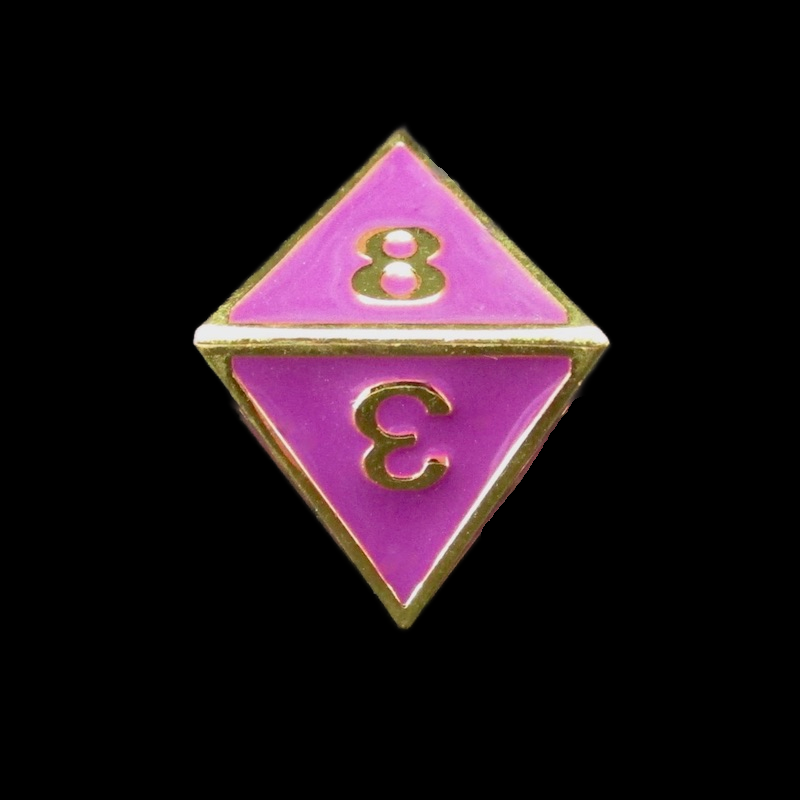 TDSO Metal Fire Forge Gold & Purple Enamel D8 Dice