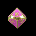 TDSO Metal Fire Forge Gold & Purple Enamel Percentile Dice