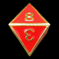 TDSO Metal Fire Forge Gold & Red Enamel D8 Dice
