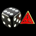 CLEARANCE TDSO Metal Fire Forge Gold & Red MINI 12mm D4 Dice