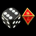 CLEARANCE TDSO Metal Fire Forge Gold & Red MINI 12mm D8 Dice