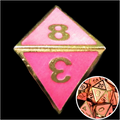 TDSO Metal Fire Forge Gold & Rose Glow In The Dark D8 Dice