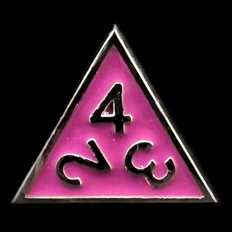 HALF PRICE CLEARANCE TDSO Metal Fire Forge Silver & Purple Enamel D4 Dice