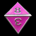 HALF PRICE CLEARANCE TDSO Metal Fire Forge Silver & Purple Enamel D8 Dice