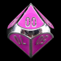 HALF PRICE CLEARANCE TDSO Metal Fire Forge Silver & Purple Enamel Percentile Dice